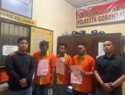 Tim Rajawali Polresta Gorontalo Kota Tangkap Tiga Terduga Pelaku Penggelapan Tiang Jaringan Internet