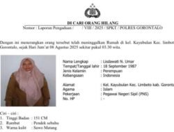 PNS Perempuan di Limboto Dilaporkan Hilang, Keluarga Cemas Minta Bantuan Publik