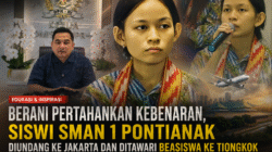 Berani Pertahankan Kebenaran, Siswi SMAN 1 Pontianak Diundang ke Jakarta dan Ditawari Beasiswa ke Tiongkok.