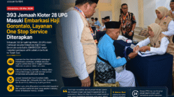 393 Jemaah Kloter 28 UPG Masuki Embarkasi Haji Gorontalo, Layanan One Stop Service Diterapkan