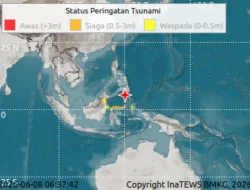 Breaking News! BMKG Keluarkan Peringatan Dini Tsunami Untuk Gorontalo, Sulut, Sulteng, Malut dan Kaltim Usai Gempa M7,7 di Laut Sulawesi