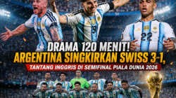 Drama 120 Menit! Argentina Singkirkan Swiss 3-1, Tantang Inggris di Semifinal Piala Dunia 2026